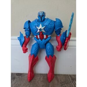 Hasbro Marvel Captain America Mech Strike Armor Action Figure 2022 Blue Red